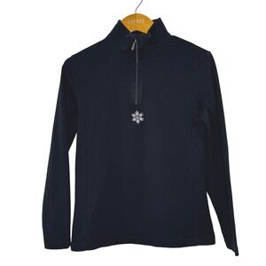 Meister Sport Knit 1/4 Zip Pullover Women's Large Black